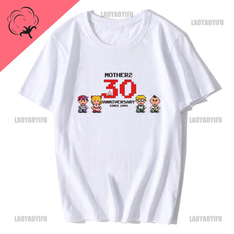 Heroes Man's TShirt Mother Earthbound Game Crewneck Tops Fabric T Shirt Funny Cotton Gift Idea  Fashion Short Sleeve Clothing