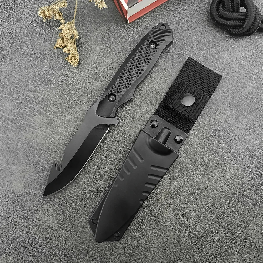 Tactical Hunter Portable Straight Knife Wilderness Adventure Survival Self Defense Knife Multifunctional Outdoor Camping Knife