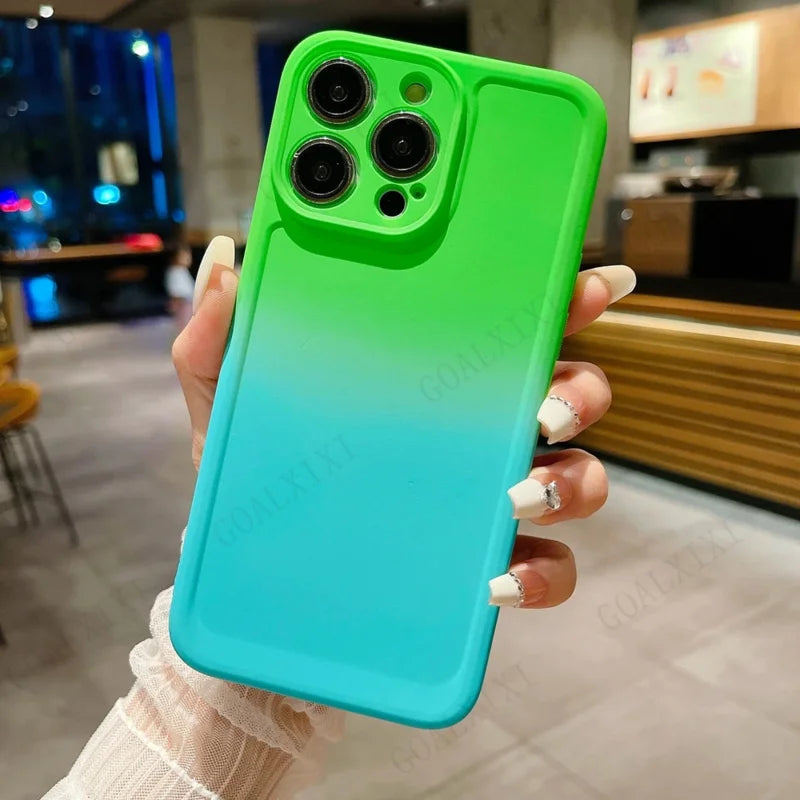 Antiskid cases silicone phone cases for iPhone 16 15 14 13 12 11 pro 8p 7p max plus mini ip16 16pro pls case gradient soft cover