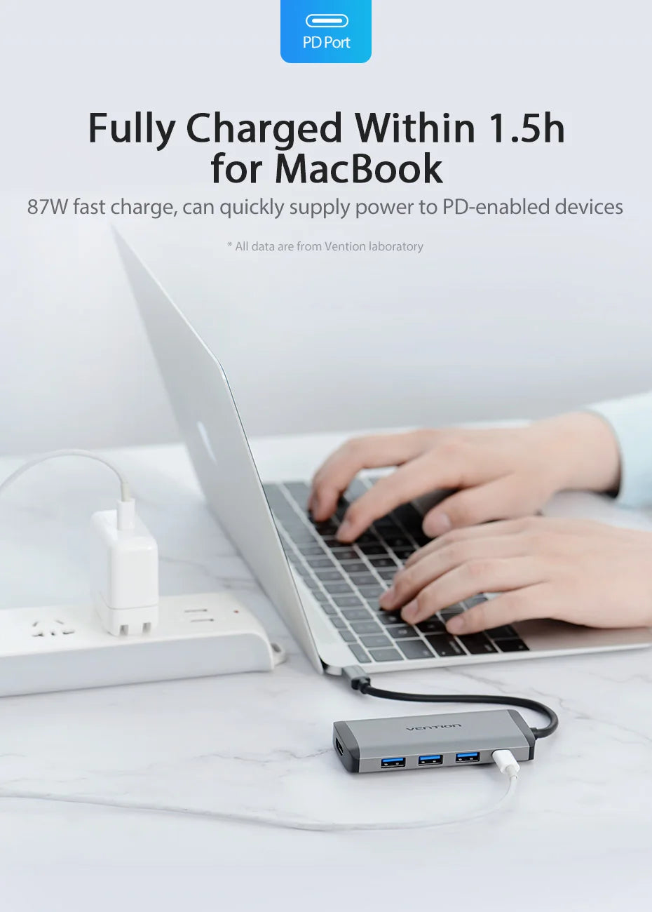 Vention  5 in 1 USB C Hub 4K HDMI USB 3.0 HUB PD Multiport Adapter for MacBook Pro/Huawei Mate 60/iPad Pro Splitter USB HUB