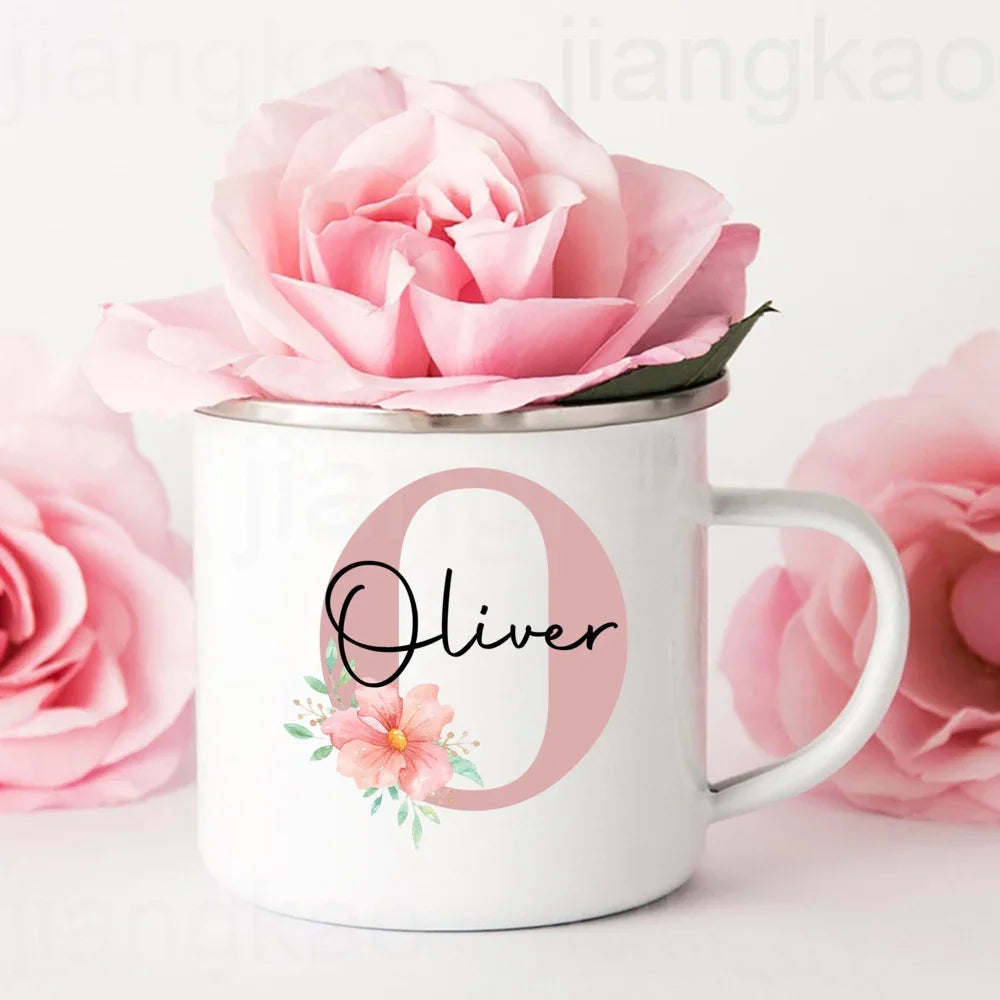Personalized Mug Initial with Name Cup Custom Coffee Hot Chocolate Mugs Bridesmaid gift wedding birthday christmas Gifts for Her