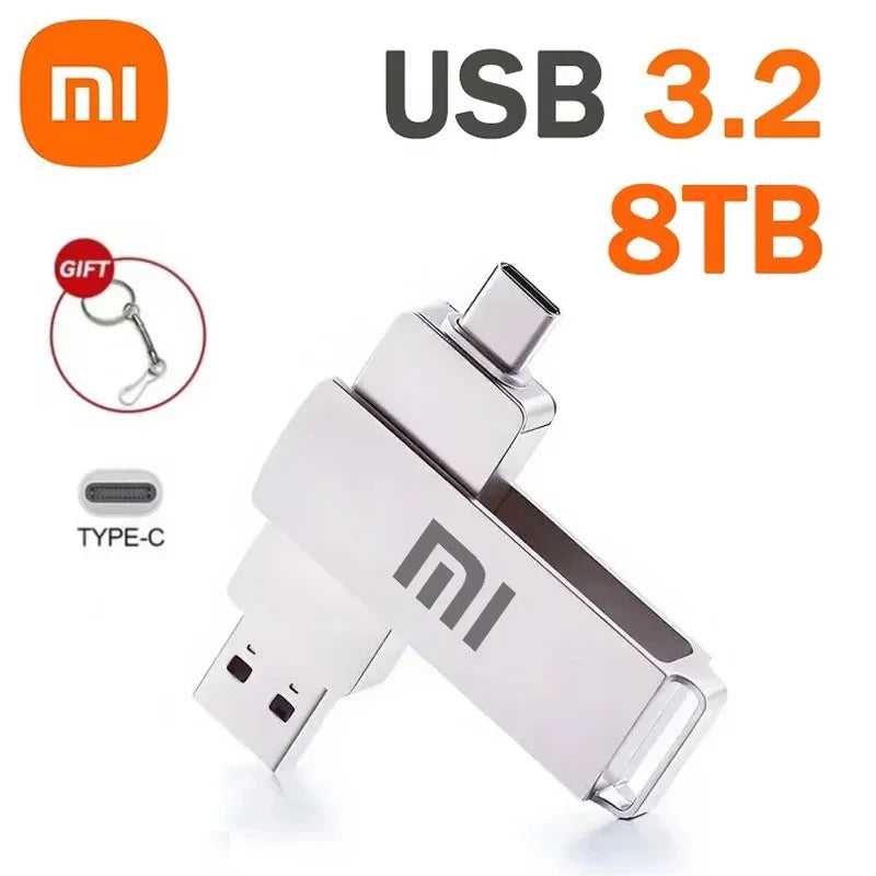 Xiaomi USB 3.2 16TB USB Flash Drive Memory Type-C 2-In-1 8TB 4TB OTG Pendrive 2TB High Speed Flash Disk 1TB For PC Laptop