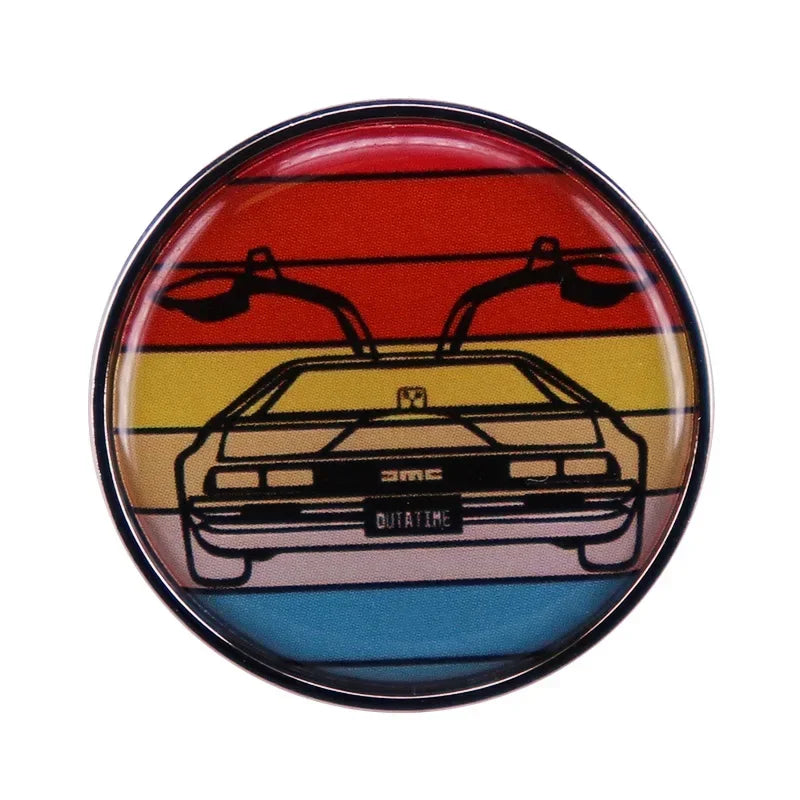 Movie Back To The Future Enamel Pins Interesting Metal Lapel Badge Denim Jacket Backpack Pin Men Women Fashion Jewelry Gifts