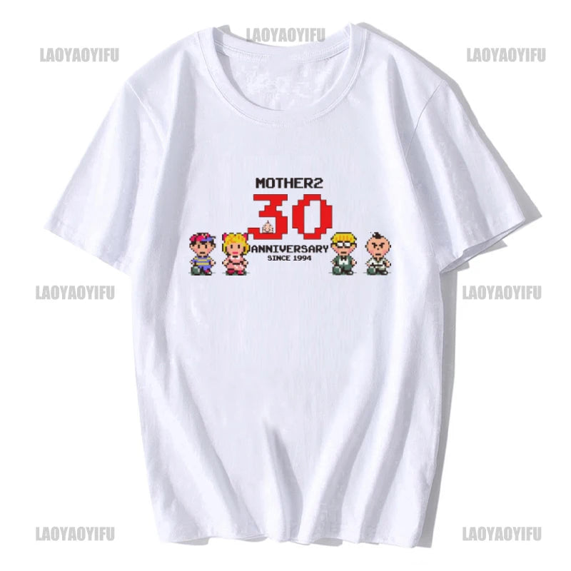 Heroes Man's TShirt Mother Earthbound Game Crewneck Tops Fabric T Shirt Funny Cotton Gift Idea  Fashion Short Sleeve Clothing