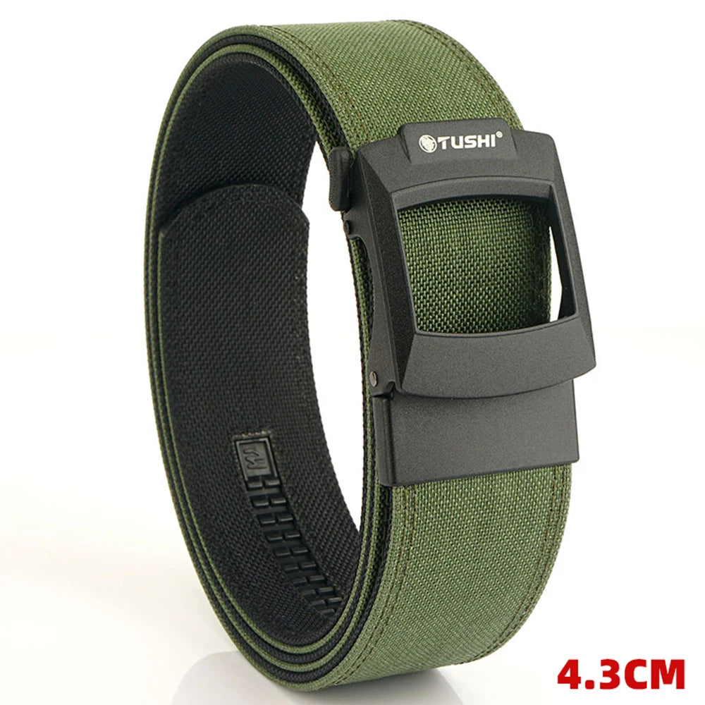 TUSHI 4.3cm Tactical Gun Belt for Men Multi-size 1100D Nylon Metal Automatic Buckle Police Military Belt Hunting IPSC Girdles