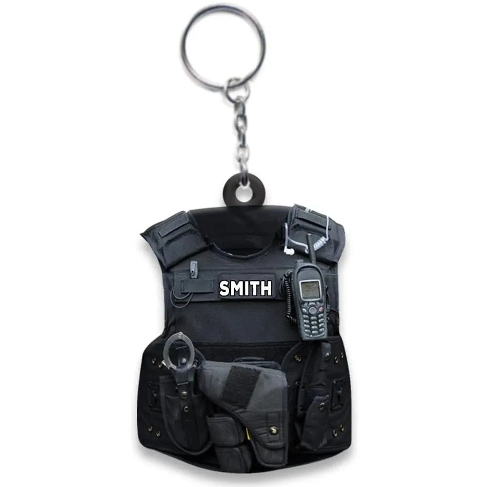 keychain policeman Military-Uniform Car Keychains Acrylic Keychain Women Men Police