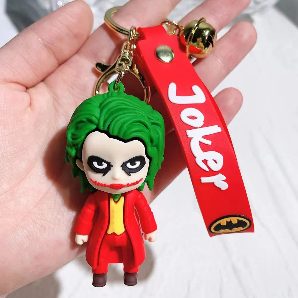 Cute Cartoon Key Ring Anime Marvel Batman Joker Image Doll Keychain Pendant Ornaments Jewelry Gifts for Friends