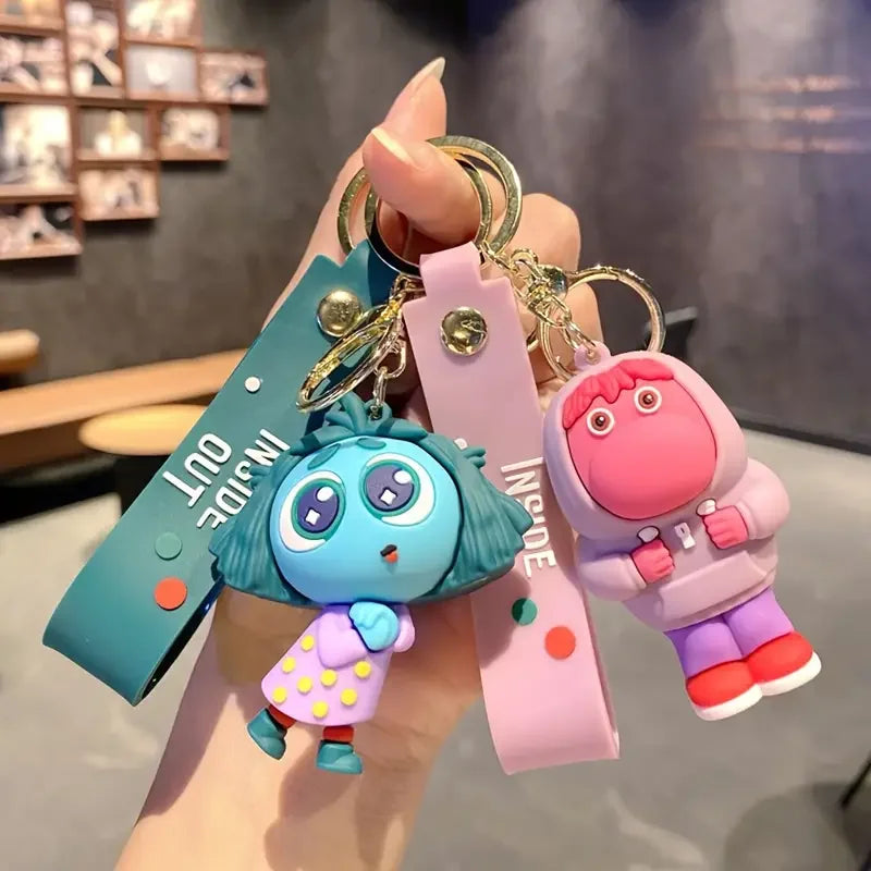 Silicone Keychain Cute Inside Out Cartoon Character Style Versatile Accessory for Birthday Party Favor Holiday Gift