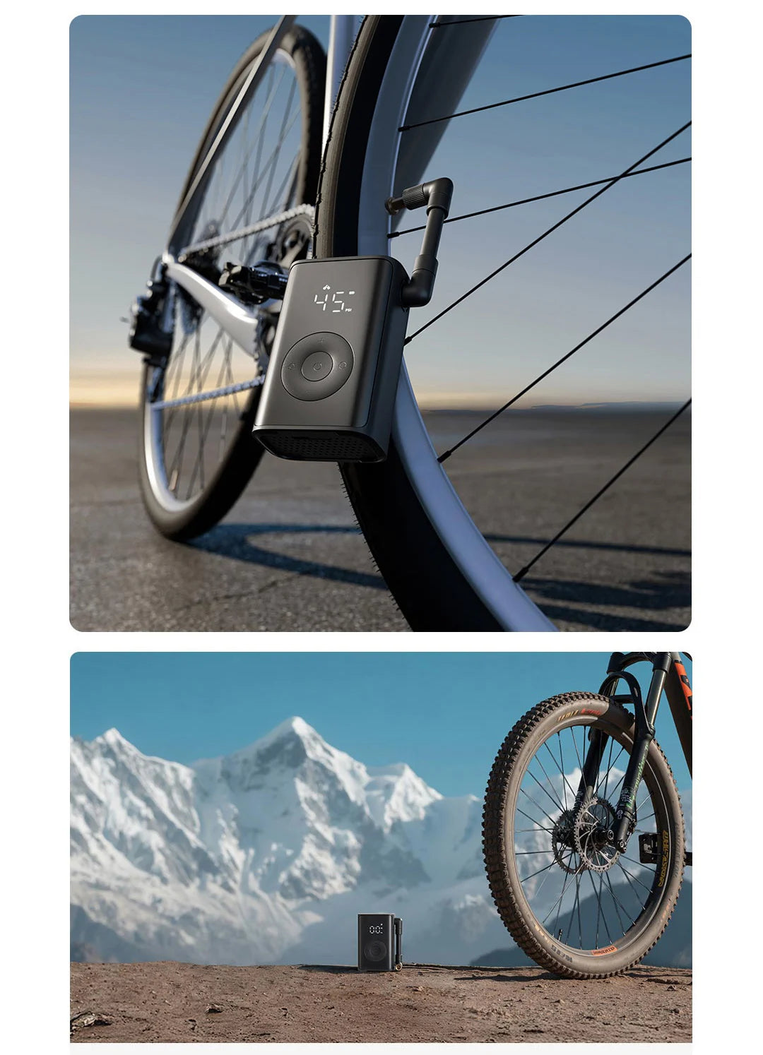 Xiaomi Mijia 2025 New Portable Air Pump 2000mAh 240g 150psi Electric Air Compressor Tire Pressure Detection Multitool Inflator