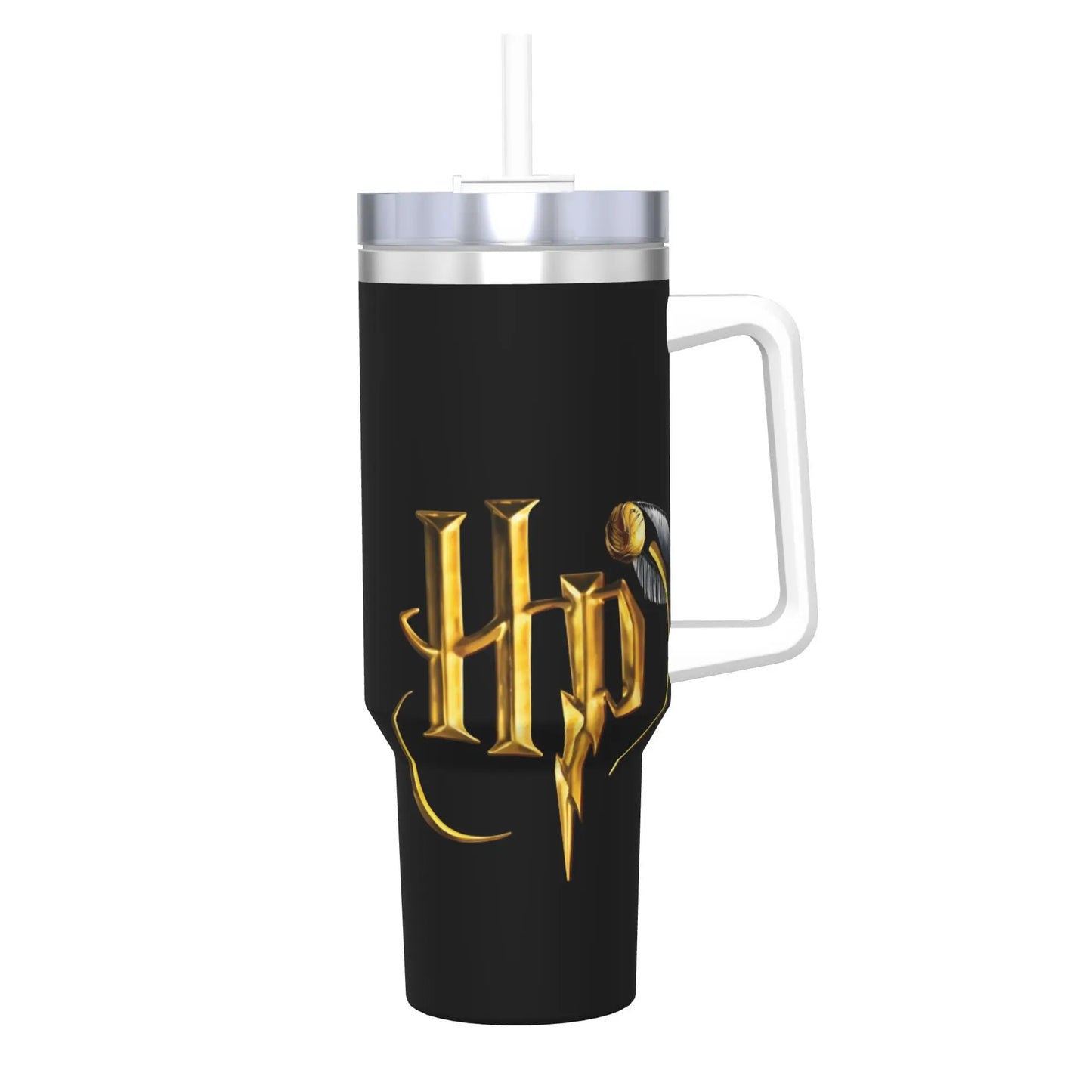 H-HARRY Movie Car Mugs With Straws  P-POTTER Travel Cold and Hot Water Bottle Portable Large Capacity Coffee Mug