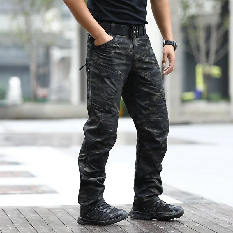 Tactical pants Men's slim-fit army fan training pants Waterproof spring and fall outdoor overalls assault pants