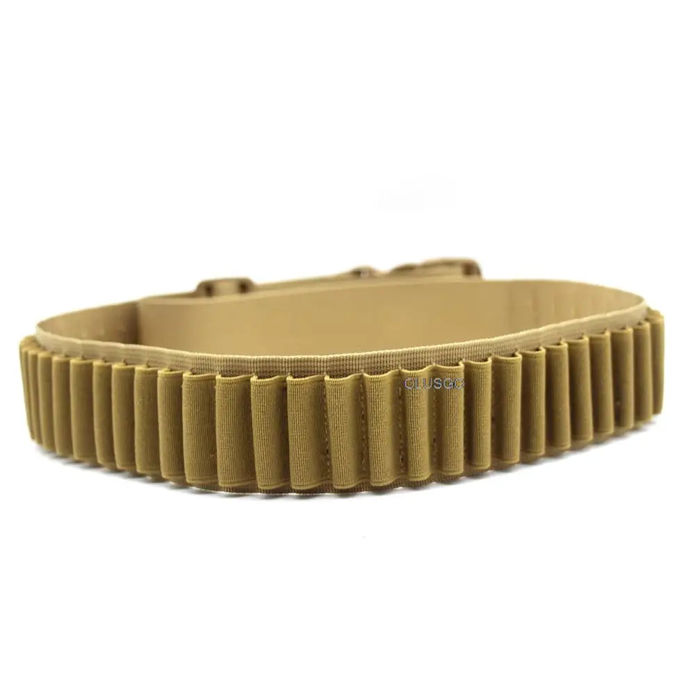 Tactical 50-Rounds Rifle Bullet Cartridge Bandolier Ammo Belt Sling with 2-Round Bullet Holder Patch for 308 Cal. 30-30 30-06
