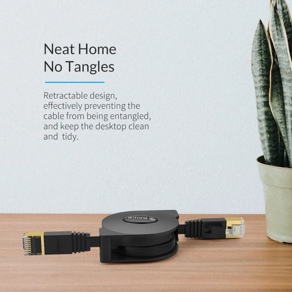 ORICO Gigabit Network Cable Portable Retractable Ethernet LAN Internet Network Cable for Laptop Router Network Cable 1000Mbps 2M