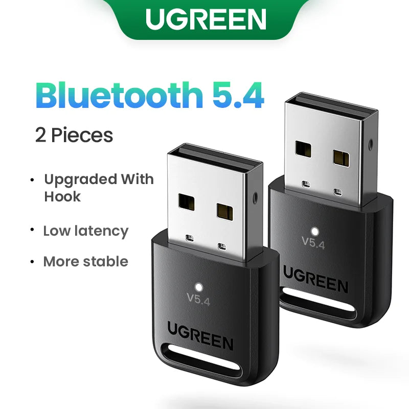 UGREEN 2 in 1 USB Bluetooth 5.4 Dongle Adapter for PC Speaker Wireless Mouse Music Audio Receiver Transmitter Bluetooth 5.0