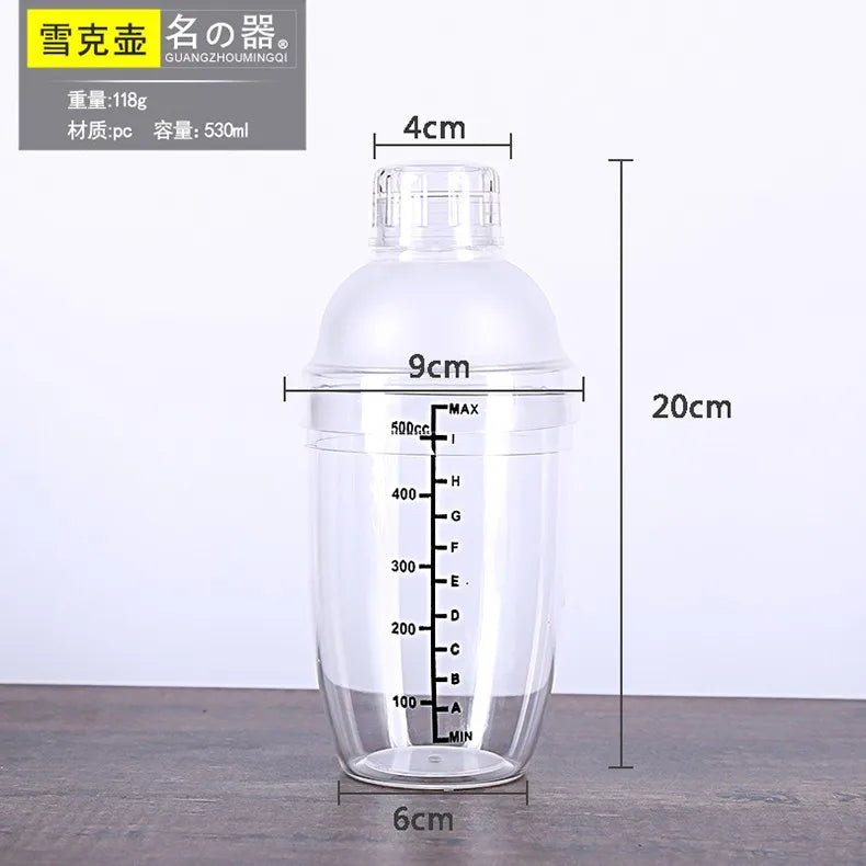 Stainless Steel Cocktail Shaker Set, Bar Tools, Bartender, Drink Stirrers, Transparent PC, Boston Shaker, 1L, 304