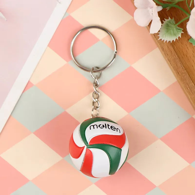 1xFashion PVC Volleyball Keychain Ornaments Business Volleyball Gifts Beach Ball Sport For Players Men Women Key Chain Gift 2024