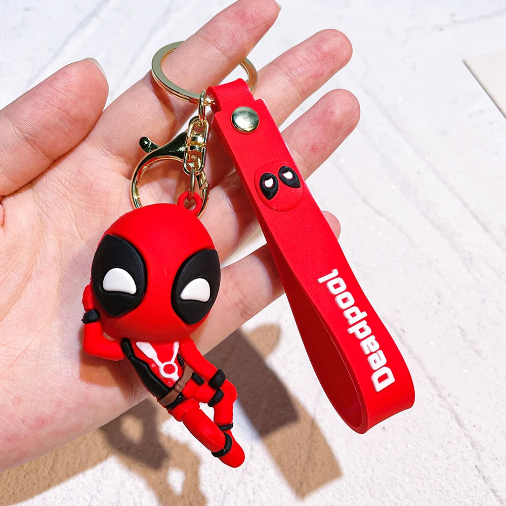 Marvel Deadpool Keychain - Funny Q Version Keyring, Cute Anti-Hero Backpack Charm for Fans & Couples (Gift Idea)