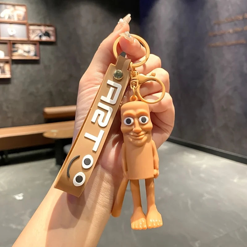 1Pcs Cartoon Figurine Abstract PVC Keychain Bag Pendant Model Keyring Desktop Car Hanging Pendant Keyring Accessories Cute Gifts
