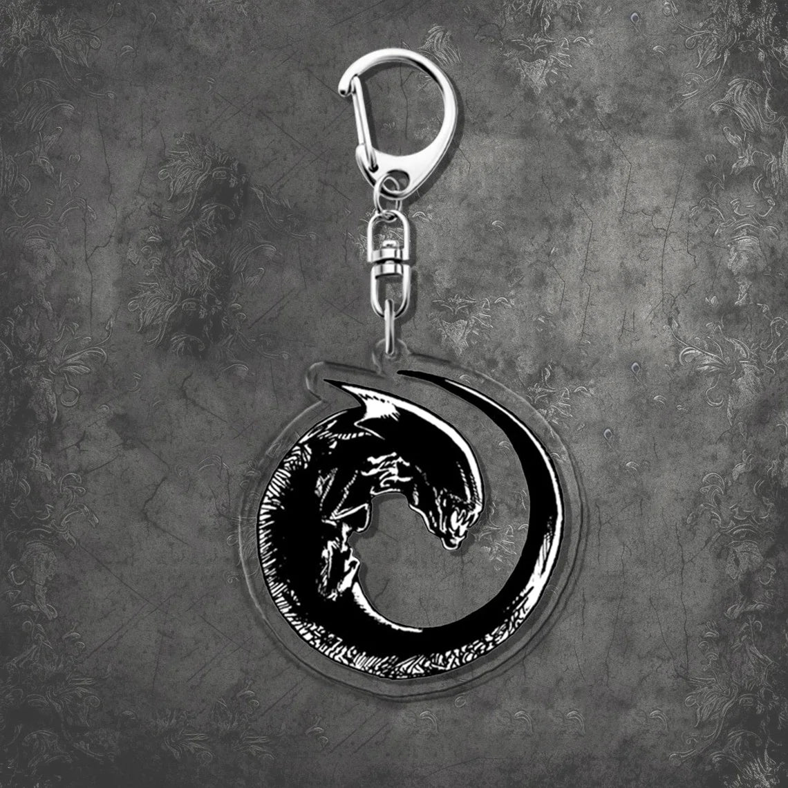 Horror Scary Classic Movie Keychain Key Chain Ring for Bag Xenomorph Sci Fi Keyring Jewelry Gamer Fans Gaming Gift
