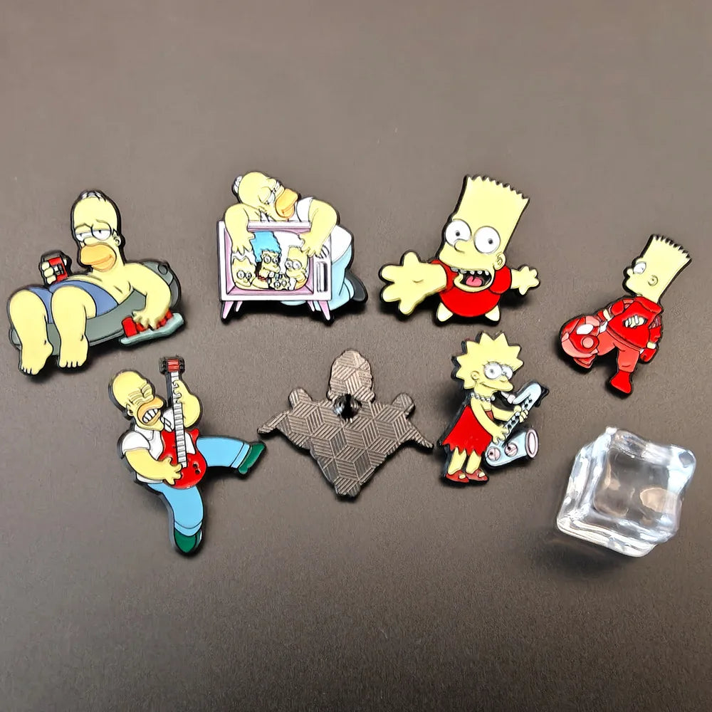 7pcs the Simpsons Enamel Pins Classic Anime Cute Funny Cartoon Brooch DIY Badge Jewelry for Clothes And Backpack Accessories
