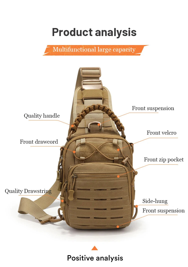 Military Tactical Backpack Shoulder Bag  Chest bag Men Outdoor Hiking Camping  Army Hunting Fishing Pack Sling Molle Usb bag bag