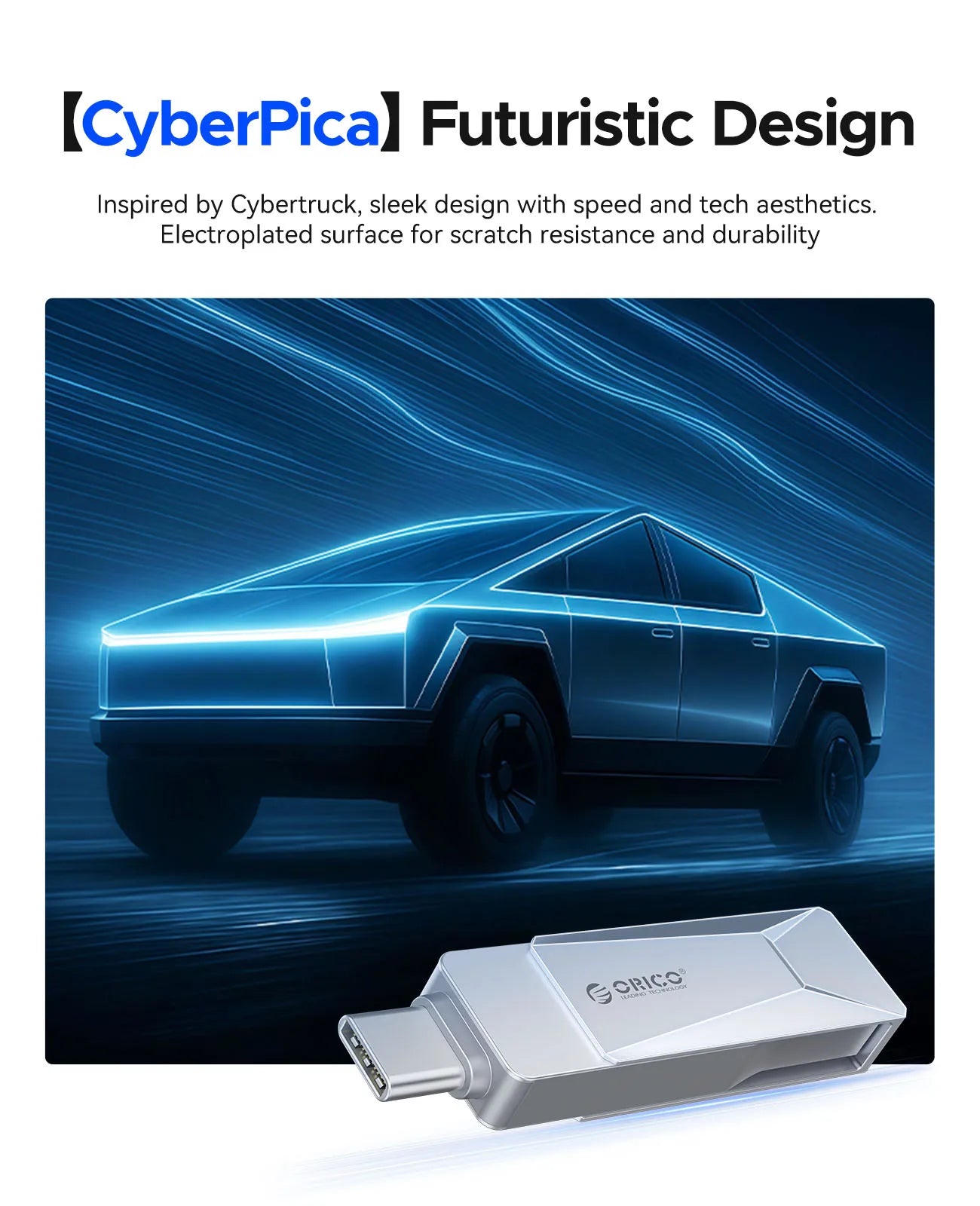 ORICO USB C Flash Drive Dual USB 3.2 Flash Drive Type C + USB A Portable Type-C Flash Drive 2-in-1 USB-C Thumb Drive