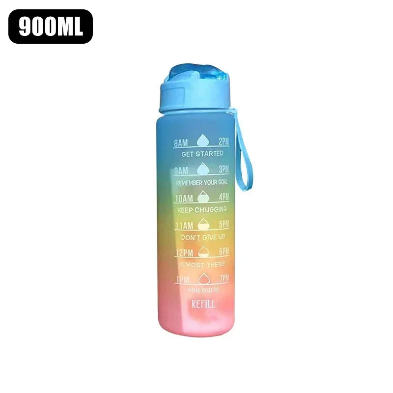 Portable Water Bottle Motivational Sports Water bottle with Time Marker Leak-proof Cup for Outdoor Sport Fitness BPA Free