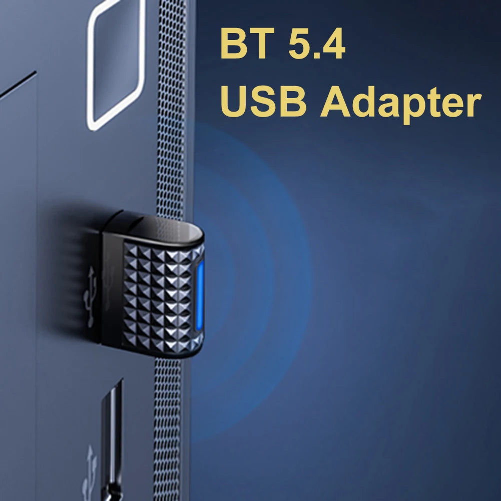 BT 5.4 Adapter USB BT 5.3 Dongle Plug and Play Wireless BT Transmitter Receiver for PC Mouse Keyboard Headphones Speakers