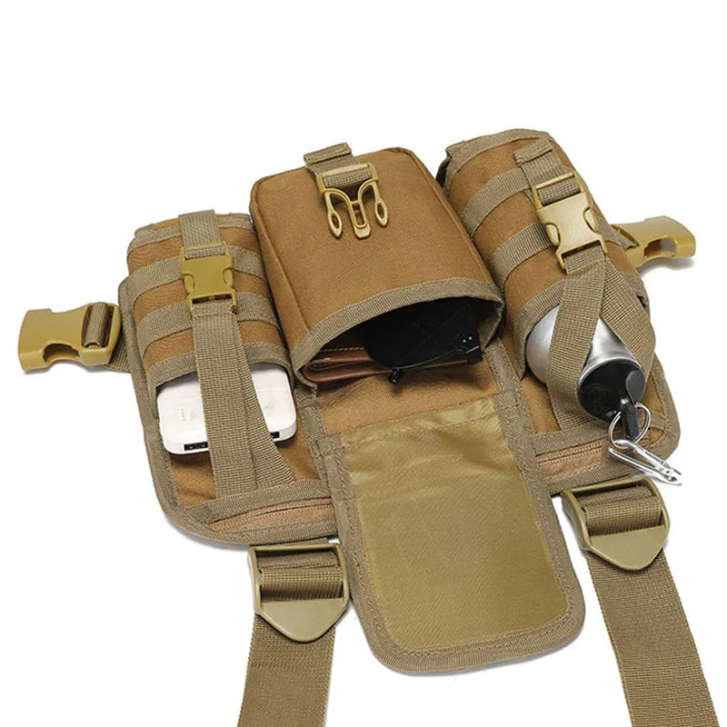 Men's Fishing Chest Bag Tactical Molle Lures Waist Pack Outdoor Hiking Climbing Backpack Large Sports Hunting Vest Fanny Pack