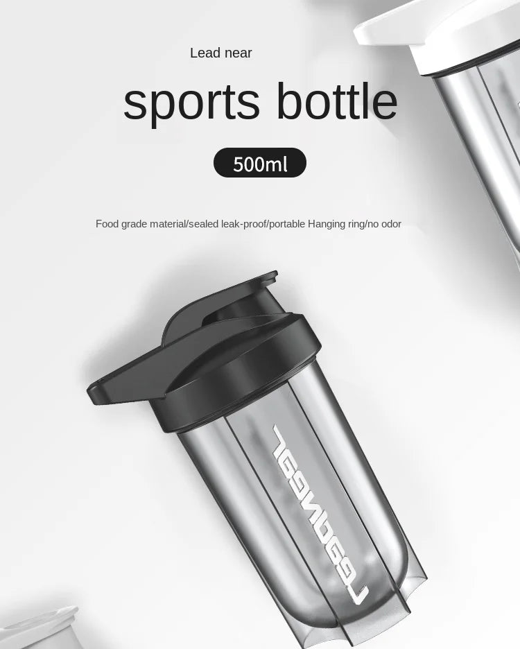 Portable Protein Shaker 500ml Fitness Bottle with Wire Whisk Ball for Fitness Enthusiasts Athletes Very For Outdoor Gym