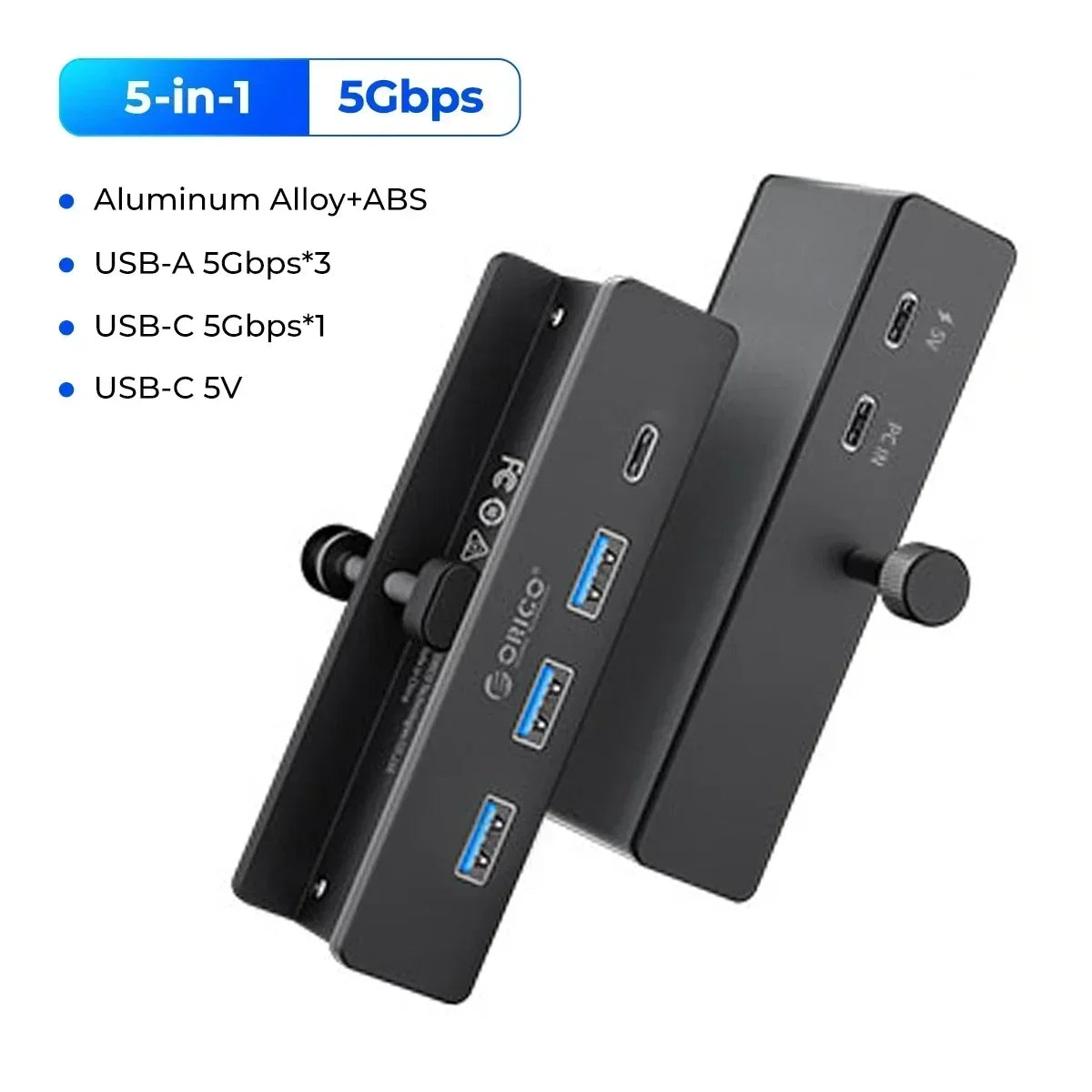 ORICO USB 3.2 HUB with Power Super High Speed Expansion 10GBPS Transmission Suitable Support SD/TF Card for Laptop Accessories