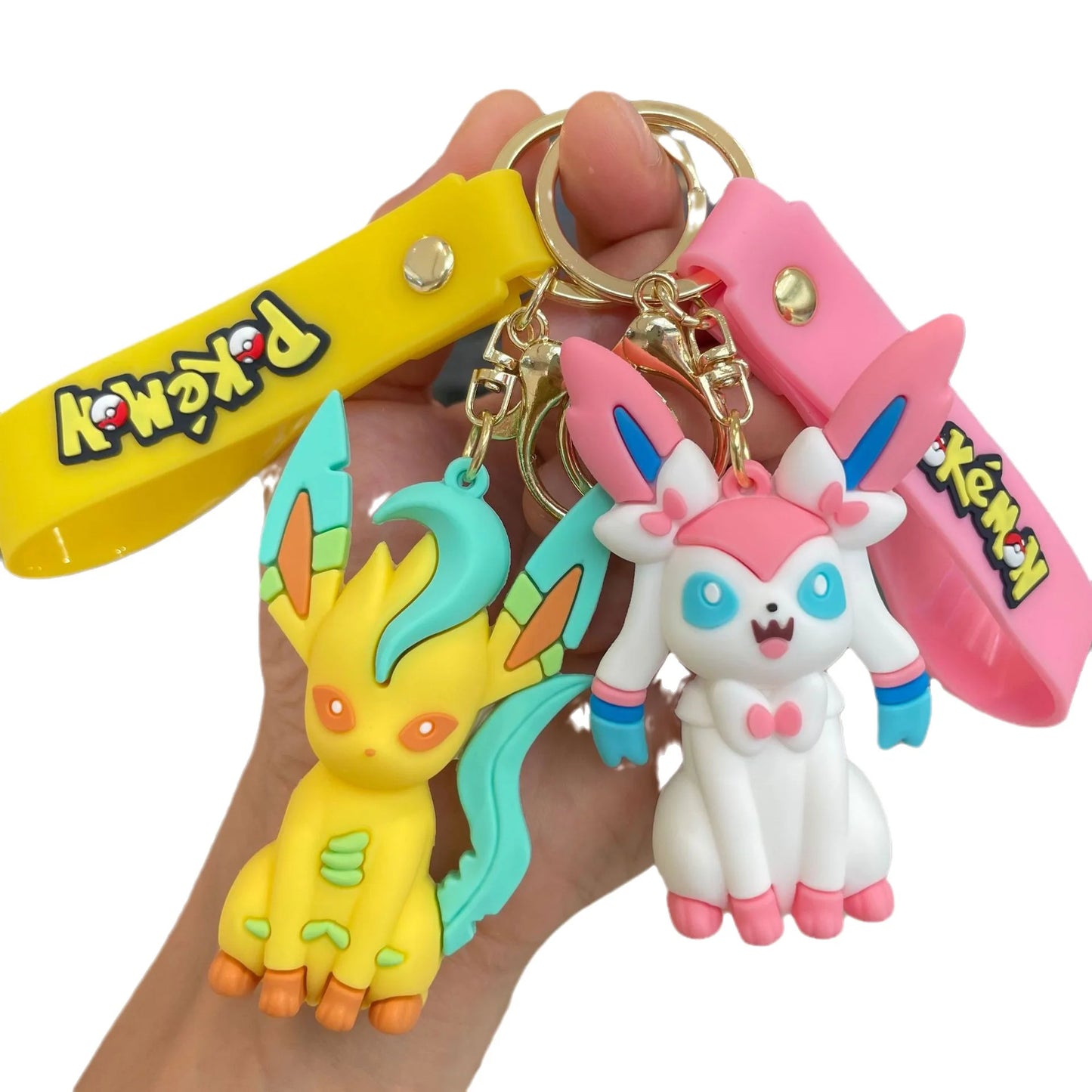 Pokemon Keychain Toys Cute Sylveon Vaporeon Leafeon Espeon Umbreon Kawaii Cartoon Anime PVC Bag Pendant Doll Kids Birthday Gift