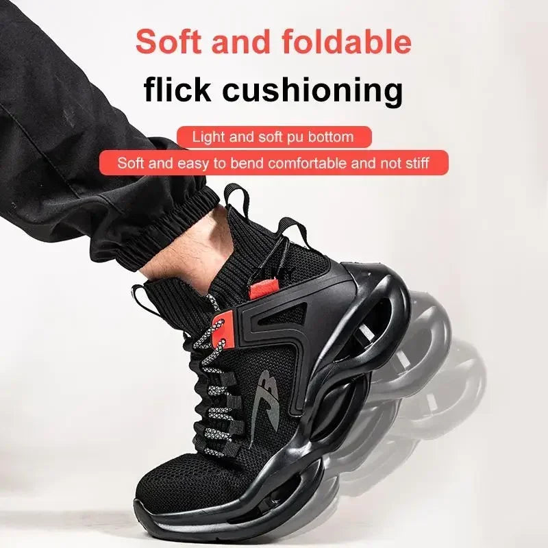 Tactical Boots for Man Breathable Work Safety Boots with Steel Toe Fashion Work Shoes Men Anti-stab Anti-smash Sneaker