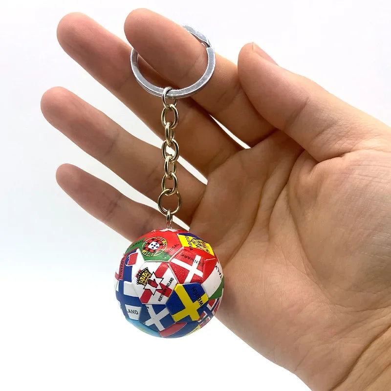 3D Sports Football Keychains Plastic Souvenirs PVC Keyring Men Soccer Fans Keychain Pendant Bag Hanging Decoration Fans Gift