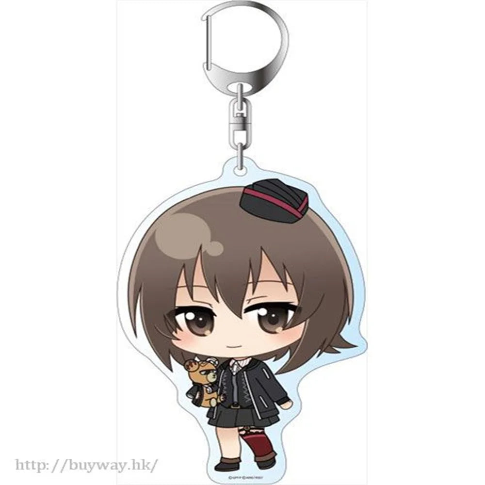 Anime Fans GiftsGIRLS und PANZER The Movie Anchovy Q Version HD Character PVC Acrylic  Keychain Collection Series About 6cm