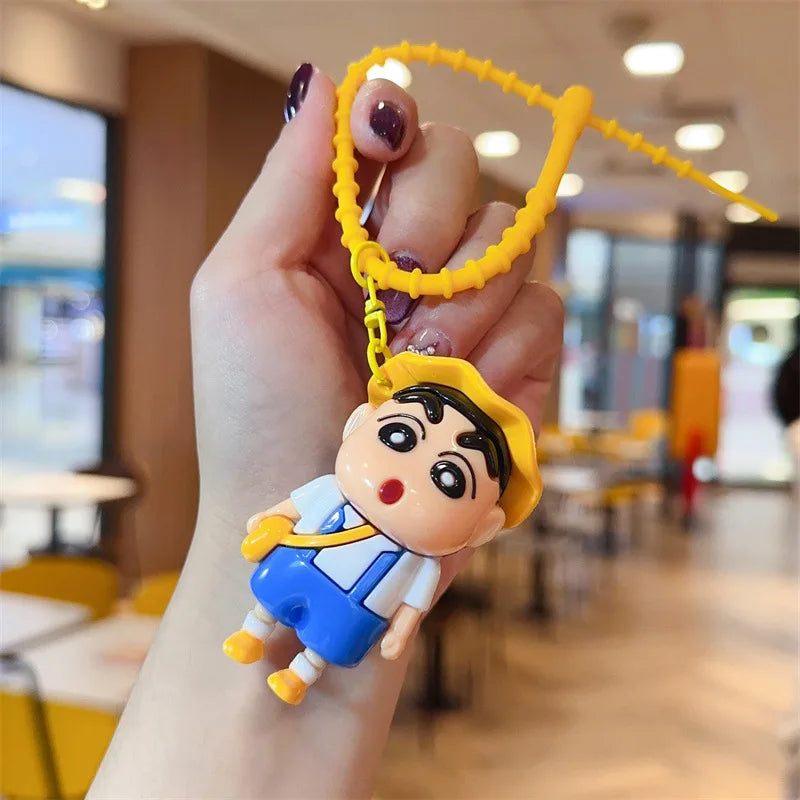 Kawaii Anime Crayon Shin-Chan Keychain Cute Cartoon Car Key Ring Schoolbag Decoration Gifts for Friends