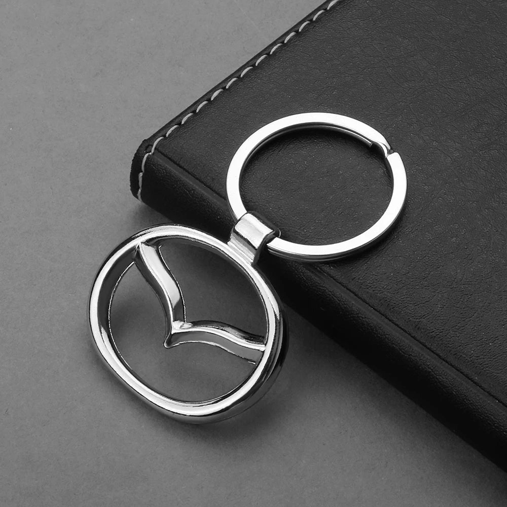 1Pc Car Key Holder KeyRing Leather Keychain With Logo Accessories For Mazda 2 3 MS 6 CX 5 Artzma 6 Axela MX30 CX-8 Miata Demio 7