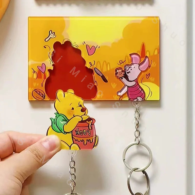 Key Holder Cute Couple Keychain Hanger Wall Home Decor Keyring Pendant Acrylic Nomagnetic Refrigerator Sticker Key Storager Gift