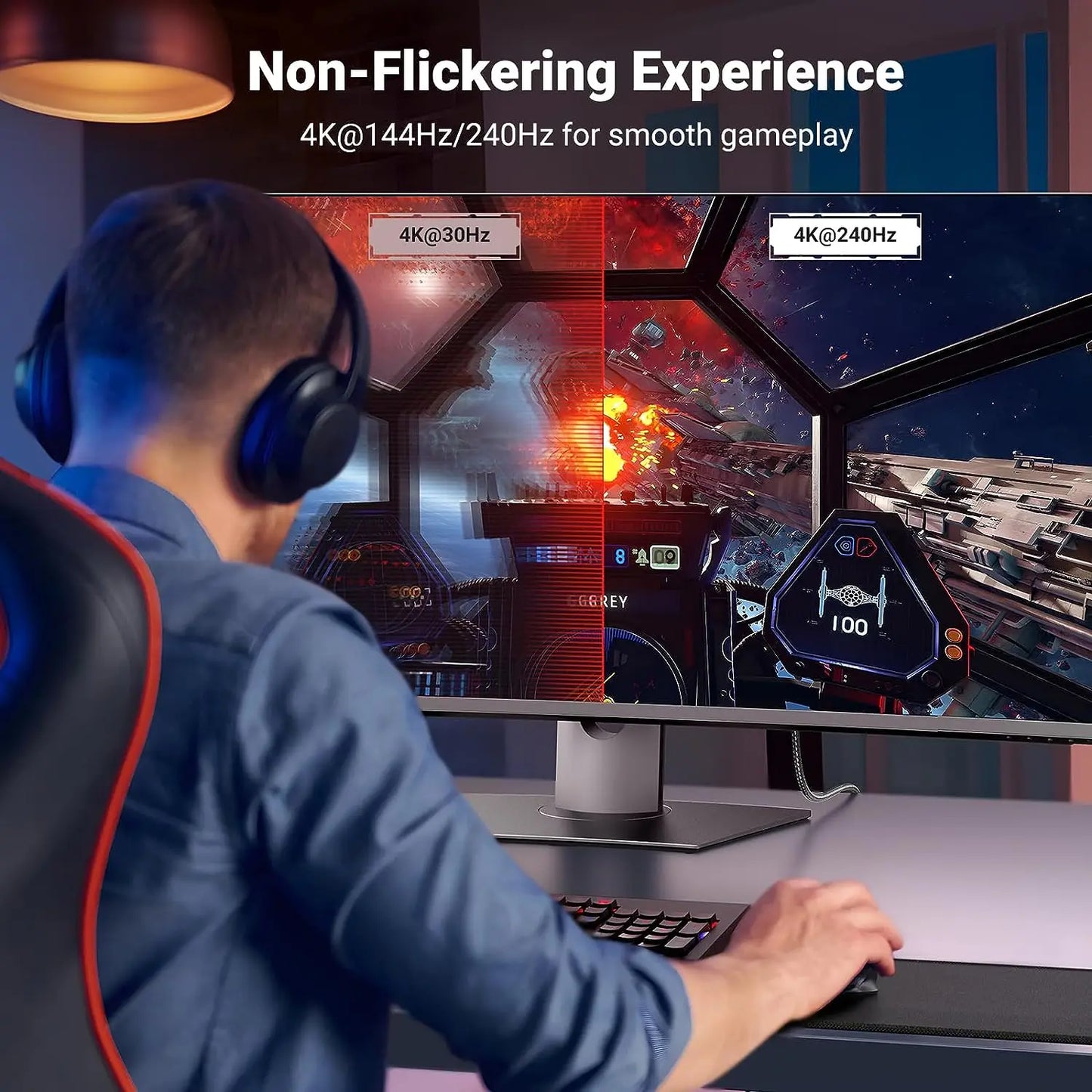 UGREEN USB C to DisplayPort 1.4 Cable 8K@60Hz 4K@240Hz Thunderbolt 4/3 to DisplayPort Cord USB C to DP 1.4 32.4 Gbps Alu Braided