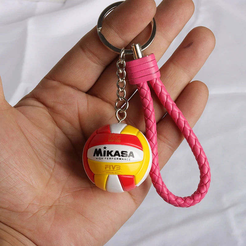 1pcs PVC  Volleyball Keychain Ornaments Business Volleyball Men Women Gifts Beach Ball Sport Key Chain  jewelry gift