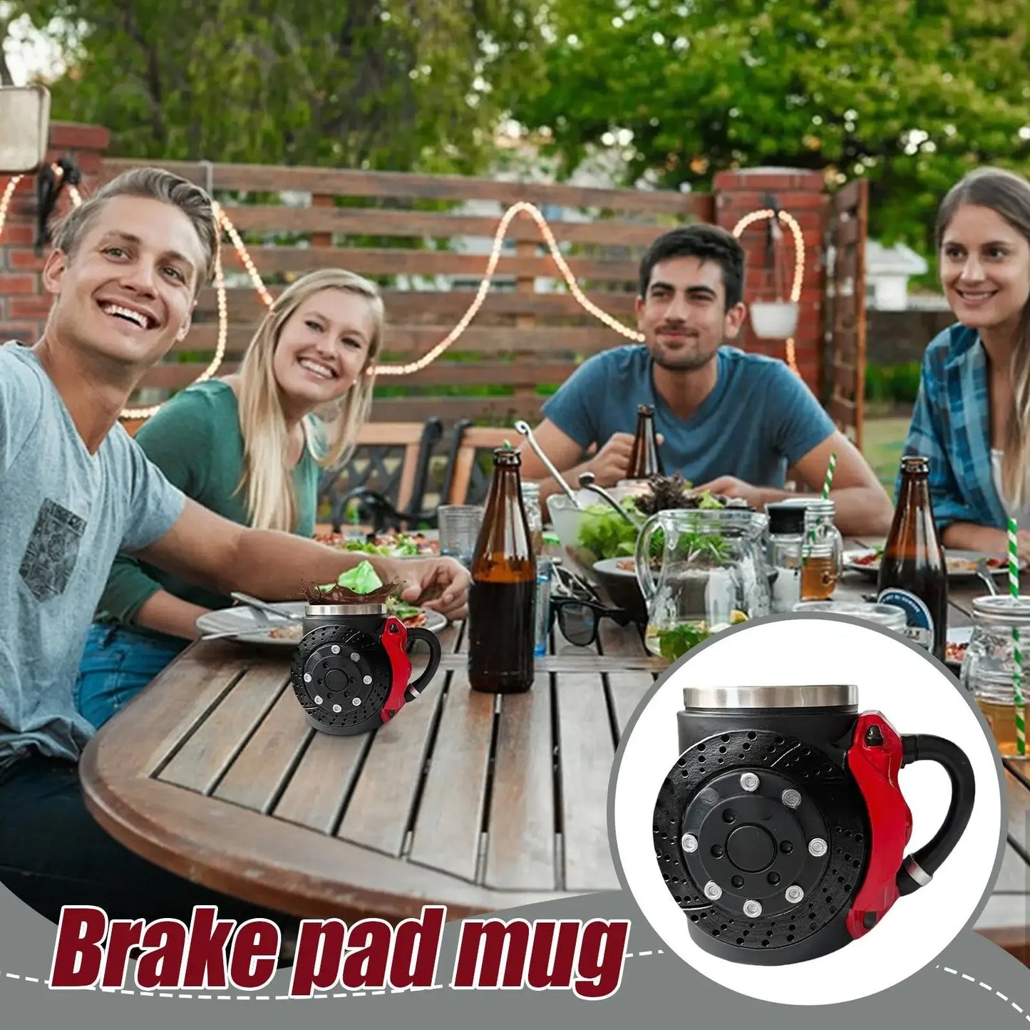 Ergonomic Funny Brake Pad Design Mug with Handle Cool Cup for Kids Father's Day Christmas Friends Work Coworker Birthday