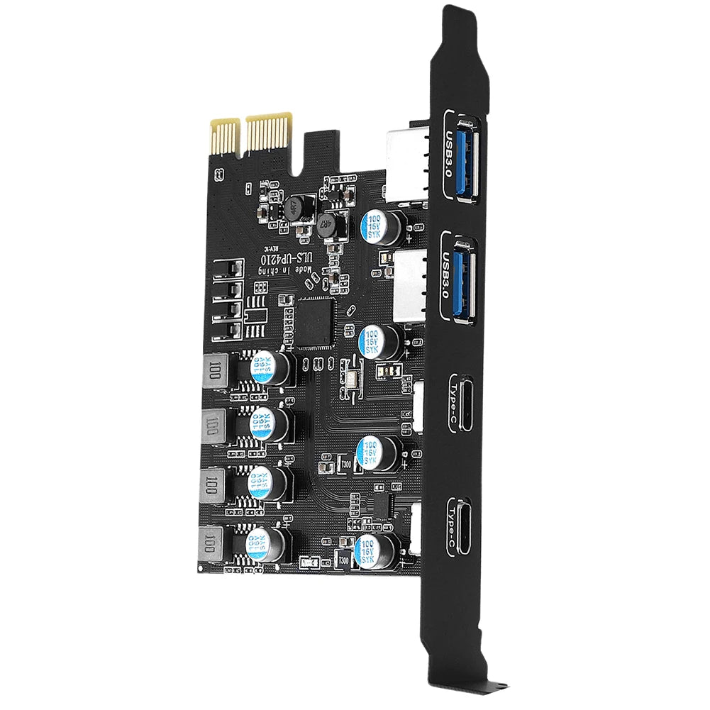 PCI Express Card  2Port USBA/ USBC 5Gbps USB3.2 Gen1 USB3.0 PCIE Card Expansion Add on Card Adapter for Windows/Linux
