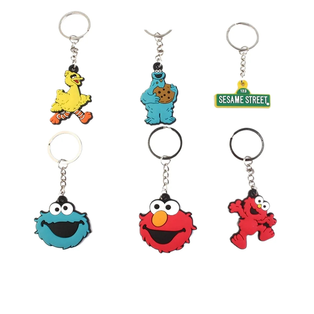 Bandai Sesame Street Anime PVC Cars Keychain Pendant for Men and Women's Universal Decorative Products Accessory Birthday Gift
