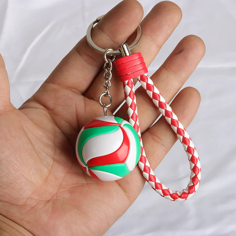 1pcs PVC  Volleyball Keychain Ornaments Business Volleyball Men Women Gifts Beach Ball Sport Key Chain  jewelry gift