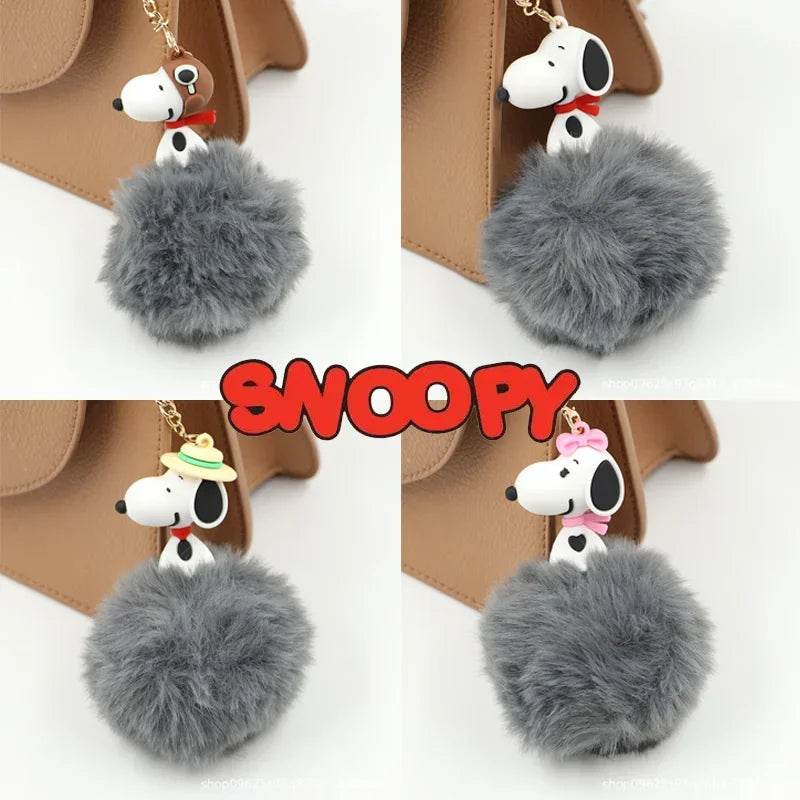 Kawaii Snoopy Keychain PVC Cute Cartoon Doll Keyring Pendant Couple Car Keyholder Creative Bag Charm Accessories Kids Gifts