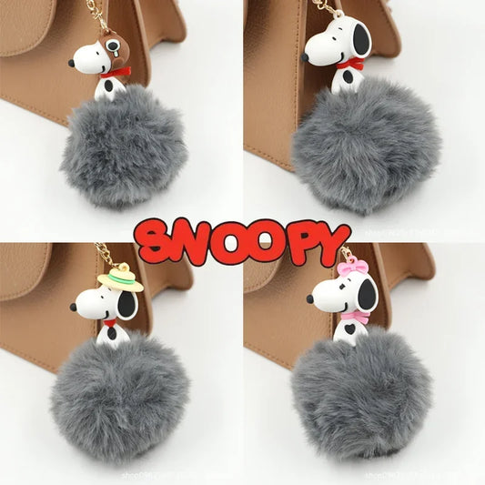 Kawaii Snoopy Keychain PVC Cute Cartoon Doll Keyring Pendant Couple Car Keyholder Creative Bag Charm Accessories Kids Gifts