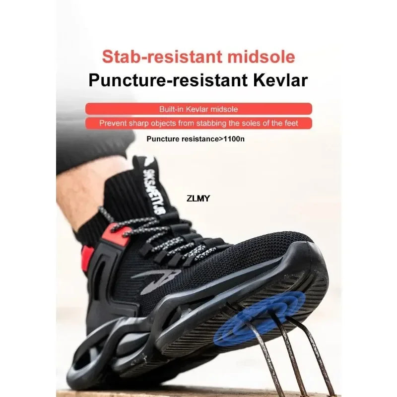 Tactical Boots for Man Breathable Work Safety Boots with Steel Toe Fashion Work Shoes Men Anti-stab Anti-smash Sneaker