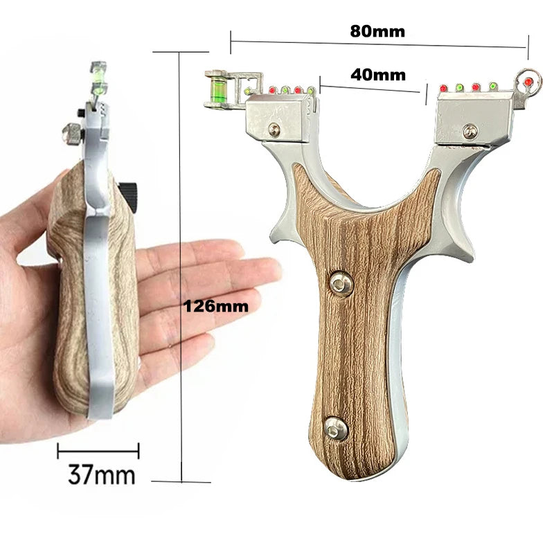 Shooting Slingshot Hunting Slingshot Alloy Slingshot Wood Grain Outdoor Hunting Supplies Precision Hand Tool