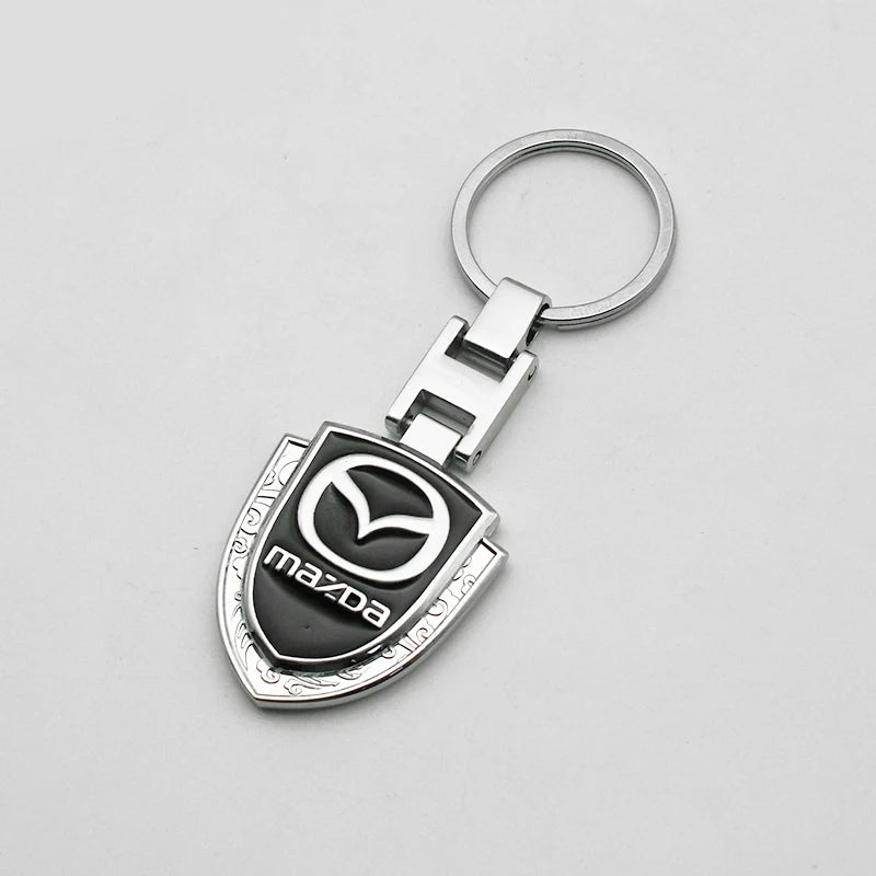 Car Key Chain 3D Metal+Braided Rope Emblem Keyring For Mazda 3 2 6 CX3 CX5 CX6 CX9 MP MS CX30 Axela Demio Atenza RX7 RX8 MX3 MX5