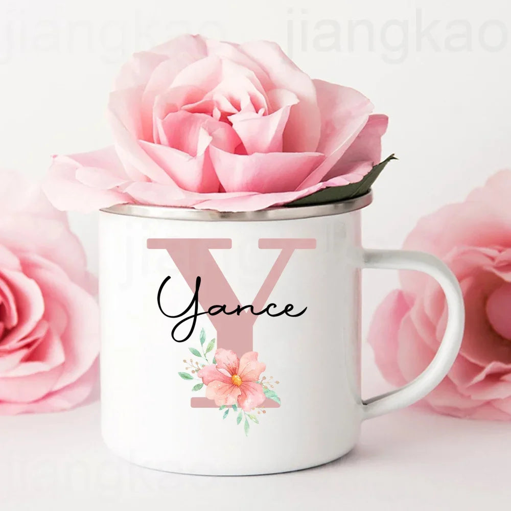 Personalized Mug Initial with Name Cup Custom Coffee Hot Chocolate Mugs Bridesmaid gift wedding birthday christmas Gifts for Her